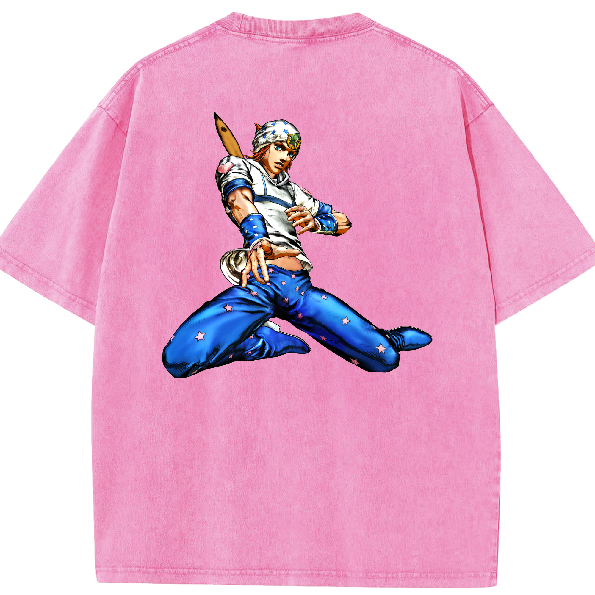 （画像用） ジョジョの奇妙な冒険 ジョナサン?ジョースター JoJo's Bizarre Adventure Jonathan Joestar 綿100% ヴィンテージ風 半袖Tシャツ（背面プリント）